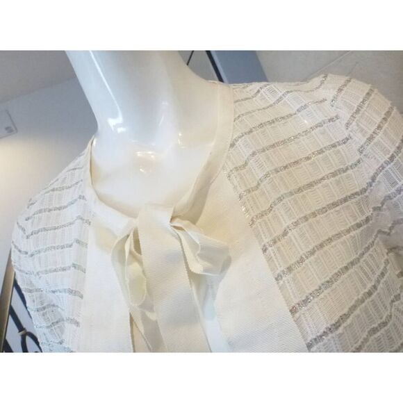 Lanvin Paris en Bleu Ivory Cropped Jacket Size FR 36 NWT - Picture 4 of 6